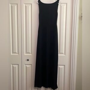 Size 10 open back black full length dress
